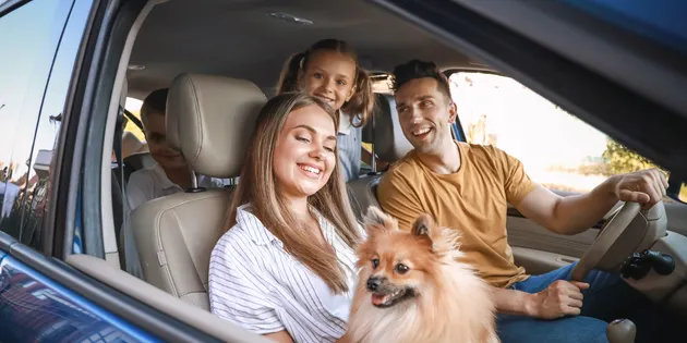 family in a car